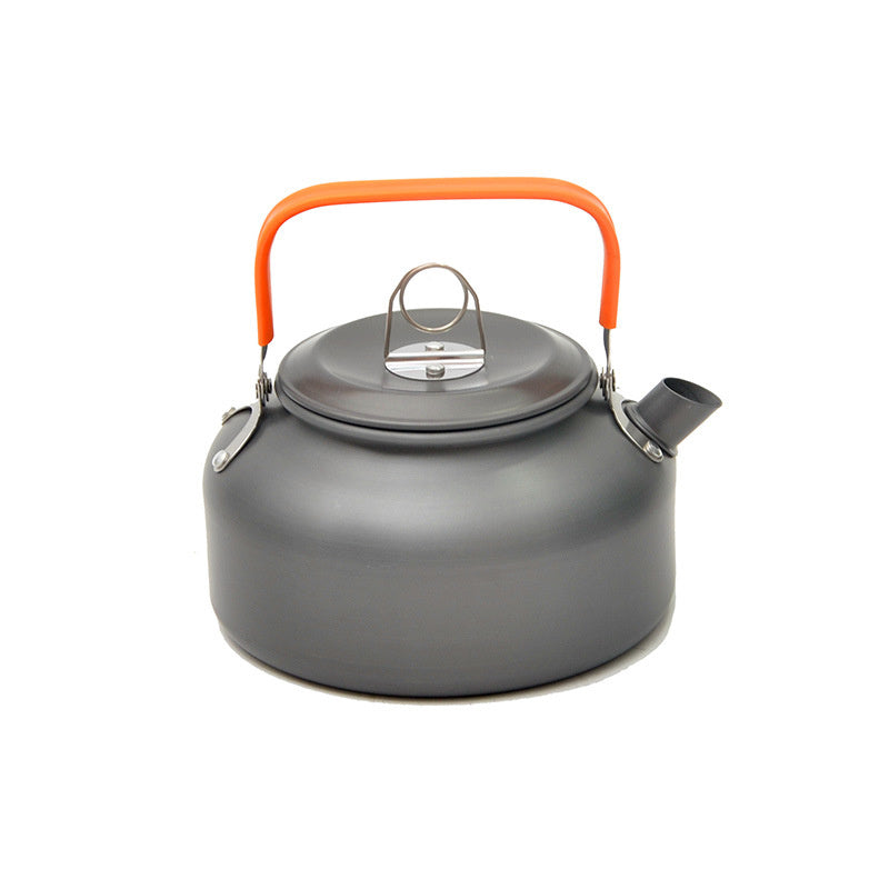 Outdoor portable 2-3 person camping stove cover pot picnic cooker non stick pot teapot combination set including tableware