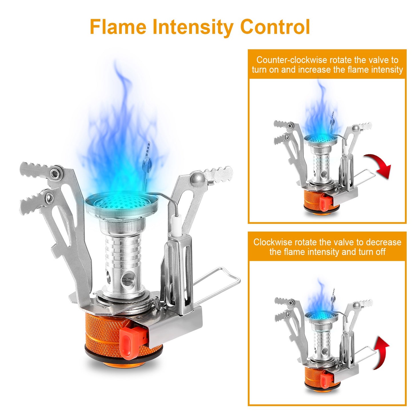 Ultralight Camping Stoves Portable Backpacking Hiking Stoves w/ Piezo Ignition