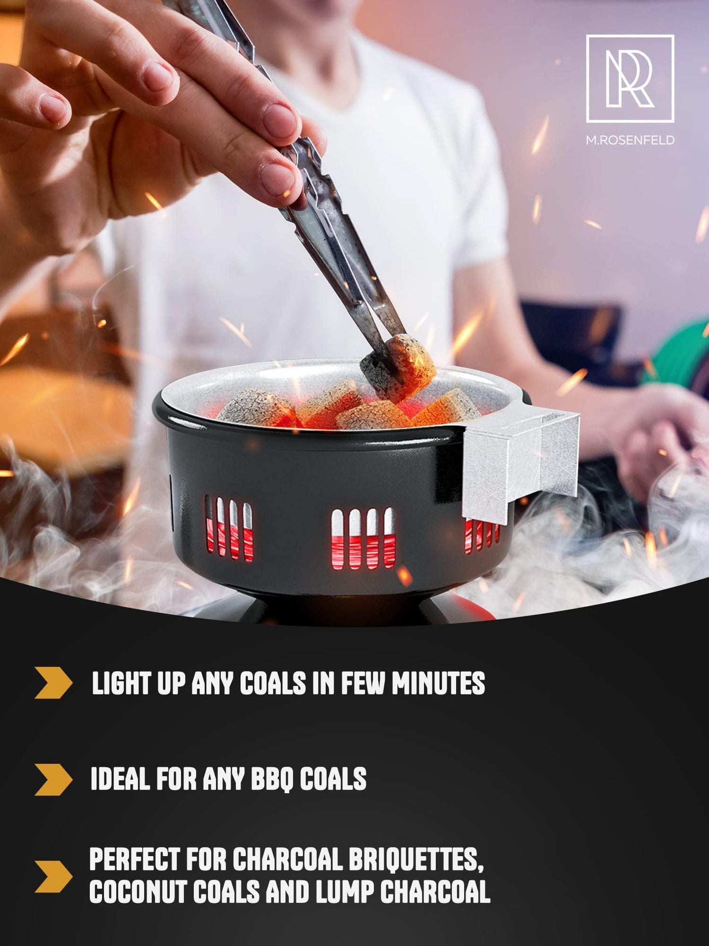 Multipurpose Electric Charcoal Starter Red Charcoal Burner Coconut Charcoal Lighters with Tongs 450W Hot Plate Electric with 304 Stainless Steel Coiled Burner