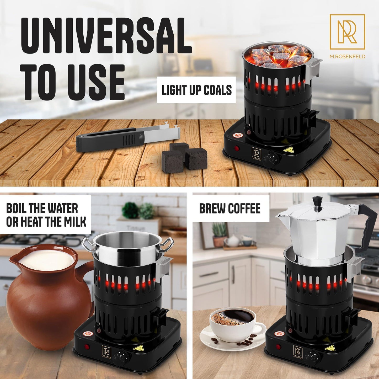 Multipurpose Electric Charcoal Starter 800W Electric Charcoal Burner Coconut Charcoal Lighters with Tongs