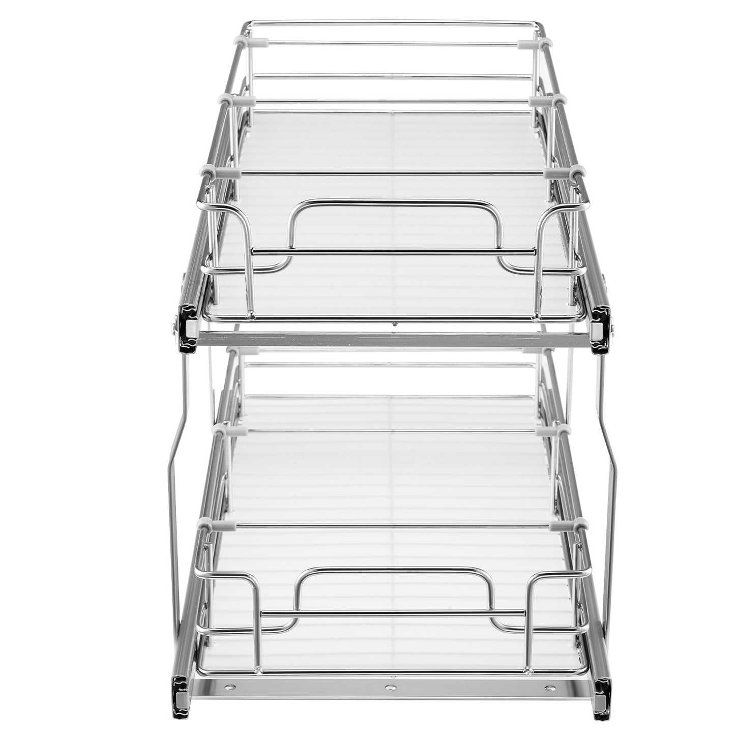 2-Tier Wire Pull Out Cabinet Under Sink Organizer 12x21 Inch Drawer Basket