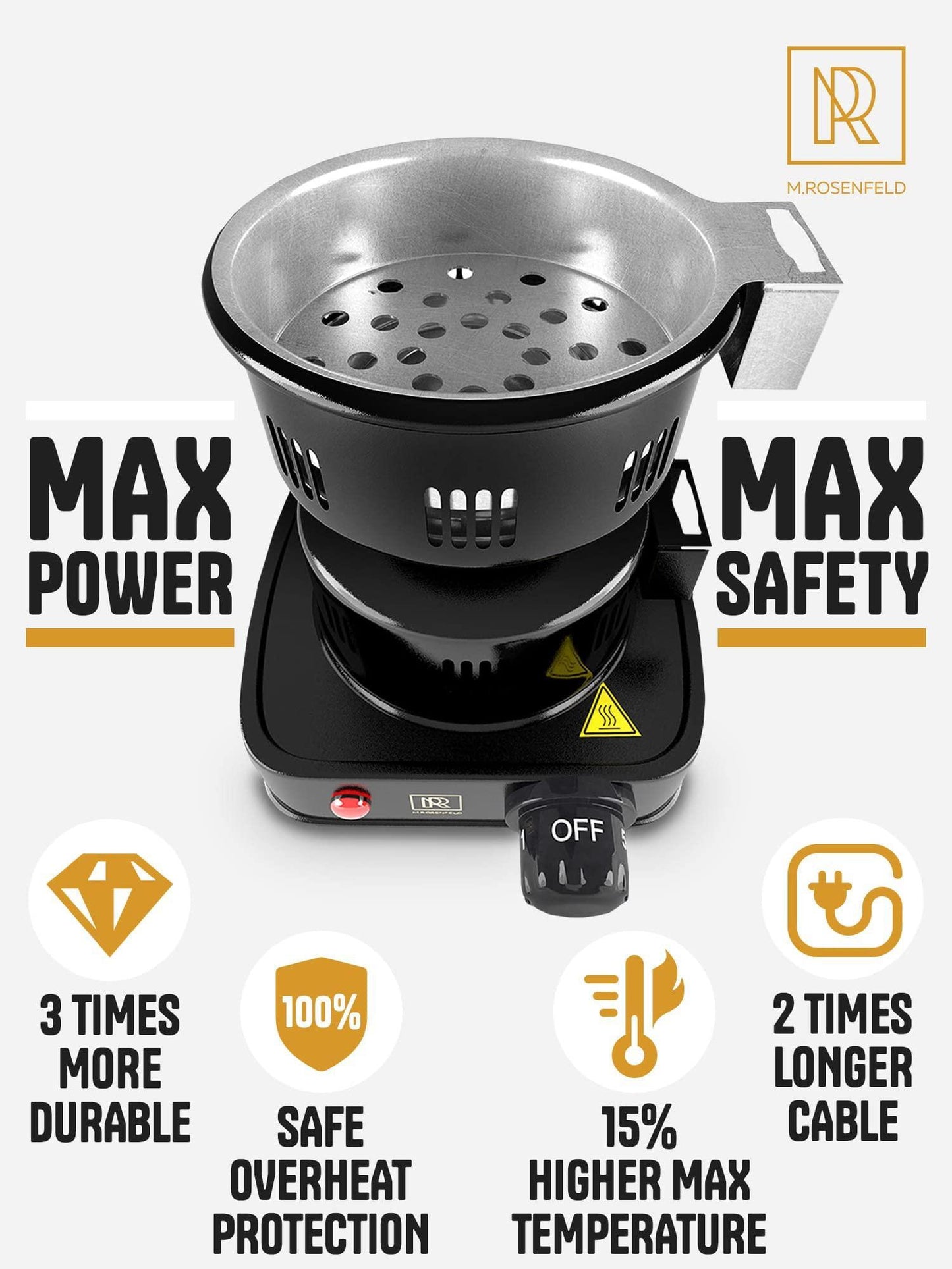 Multipurpose Electric Charcoal Starter Red Charcoal Burner Coconut Charcoal Lighters with Tongs 450W Hot Plate Electric with 304 Stainless Steel Coiled Burner