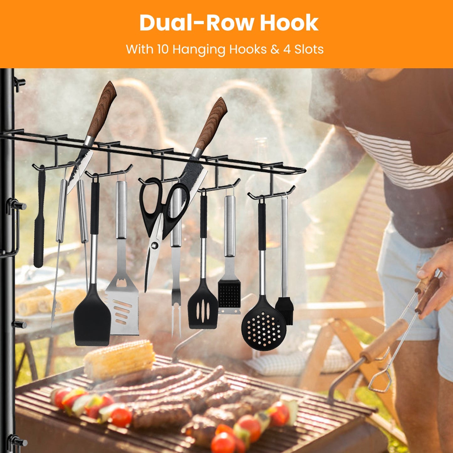 Griddle Caddy With Paper Towel Holder Hook Baskets BBQ Accessories Storage Rack Vertical Standing BBQ Organizer Grill Utensil Storage Fit For Blackstone Griddle