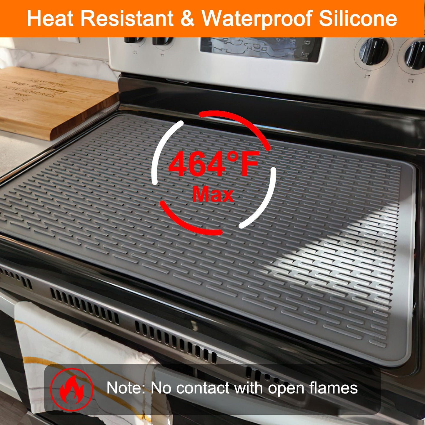 27.95x19.69in Electric Stove Cover Silicone Stove Mat Glass Stove Top Protector Heat Resistant Dishwasher Safe Waterproof